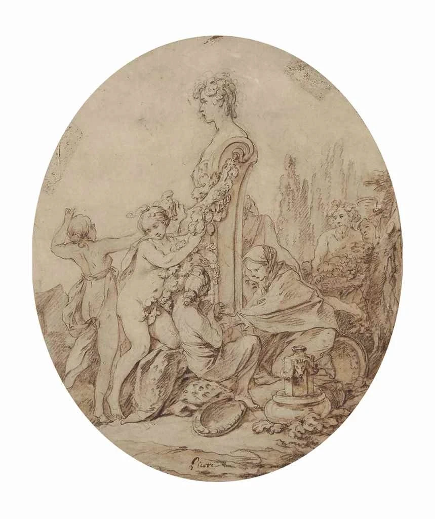 Ninfe che adornano un bagno